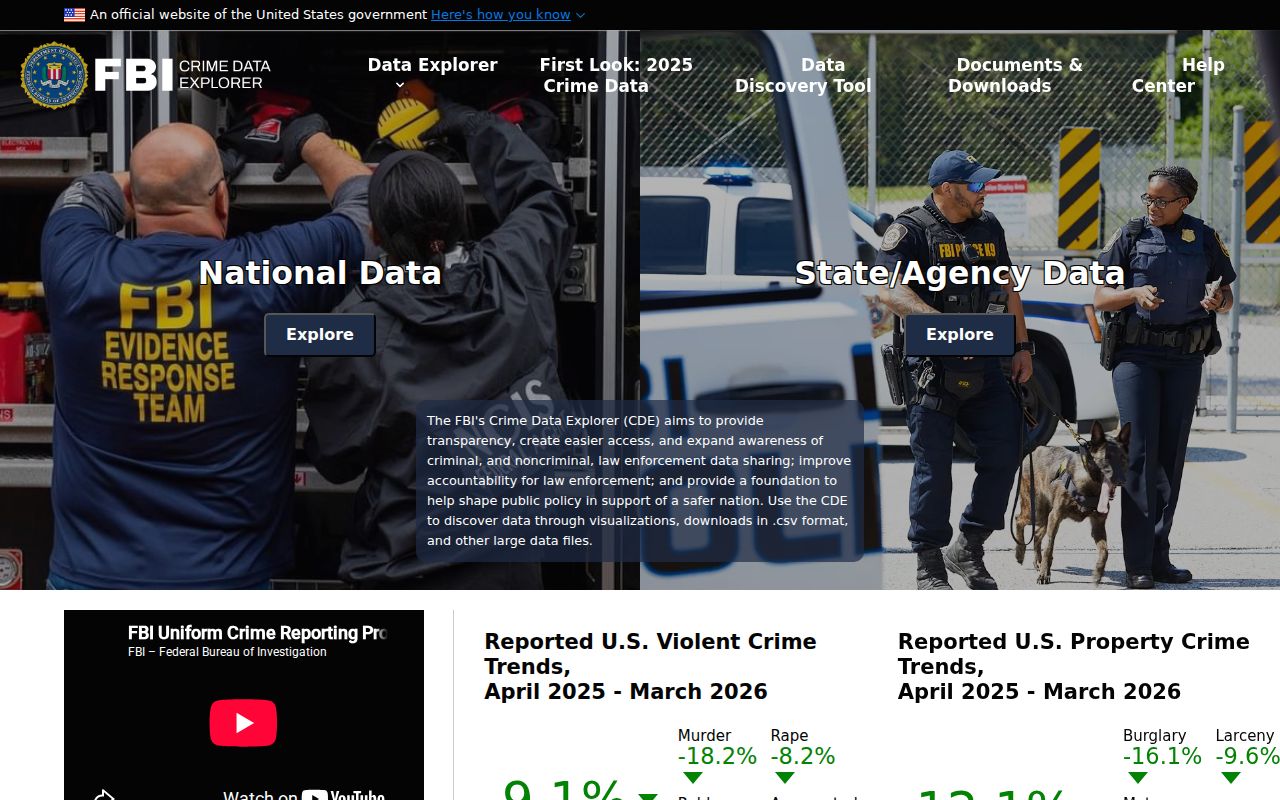 Streator criminal records FBI crime data search