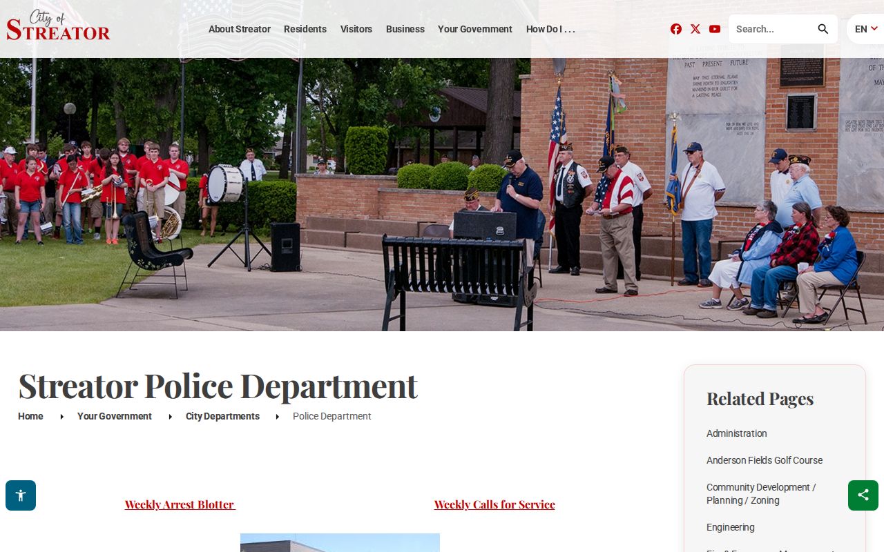 Streator criminal records police department page
